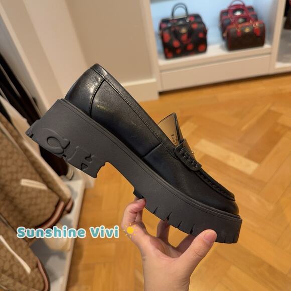 NEW In Box COACH Ruthie Loafer Women's Black Leather CM587 us 5 - Picture 3 of 5